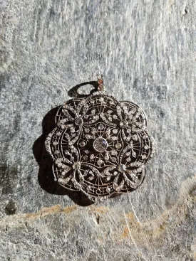 Antique Rose Cut Diamond Filigree Large Statement Pendant | Antique Jewelry | Indulgems | Designs in Real Gold