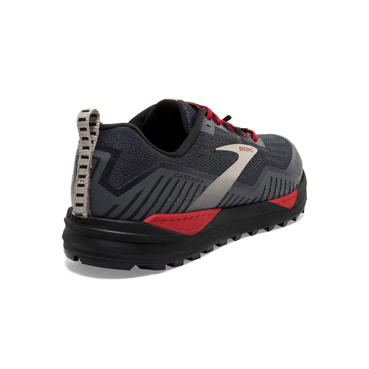 Brooks Cascadia GTX 15 Mens | Black/ebony/red