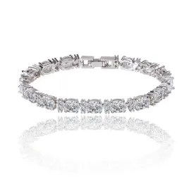 Cubic Zirconia Tennis Bracelet for Women with Oval and Round Cut AAA  Cubic Zirconia