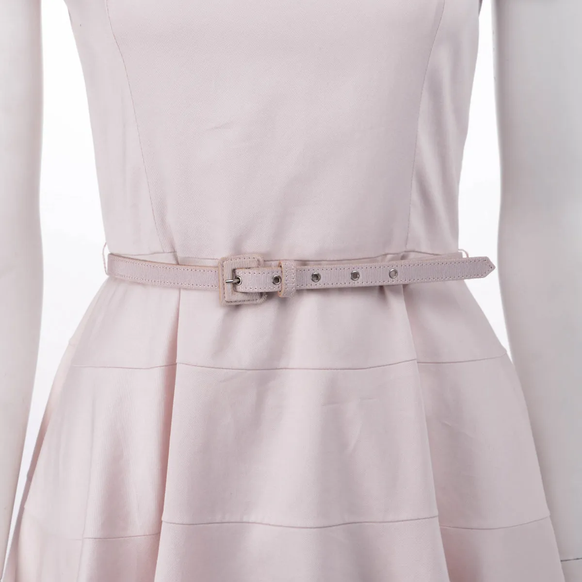 Dior Pale Pink Stretch Cotton Mini Belt Dress FR 36