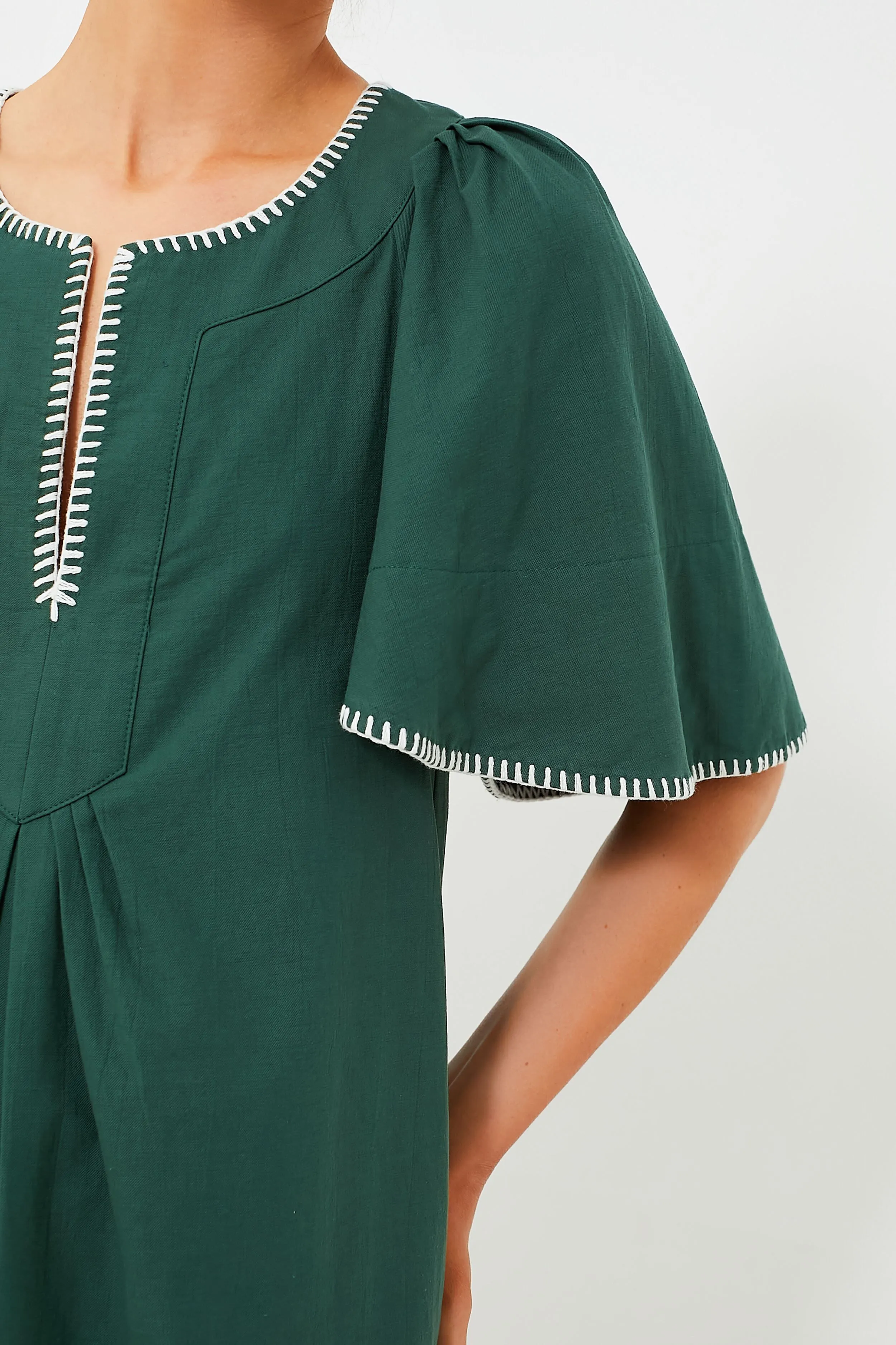 Green Stitch Finley Flutter Sleeve Dress