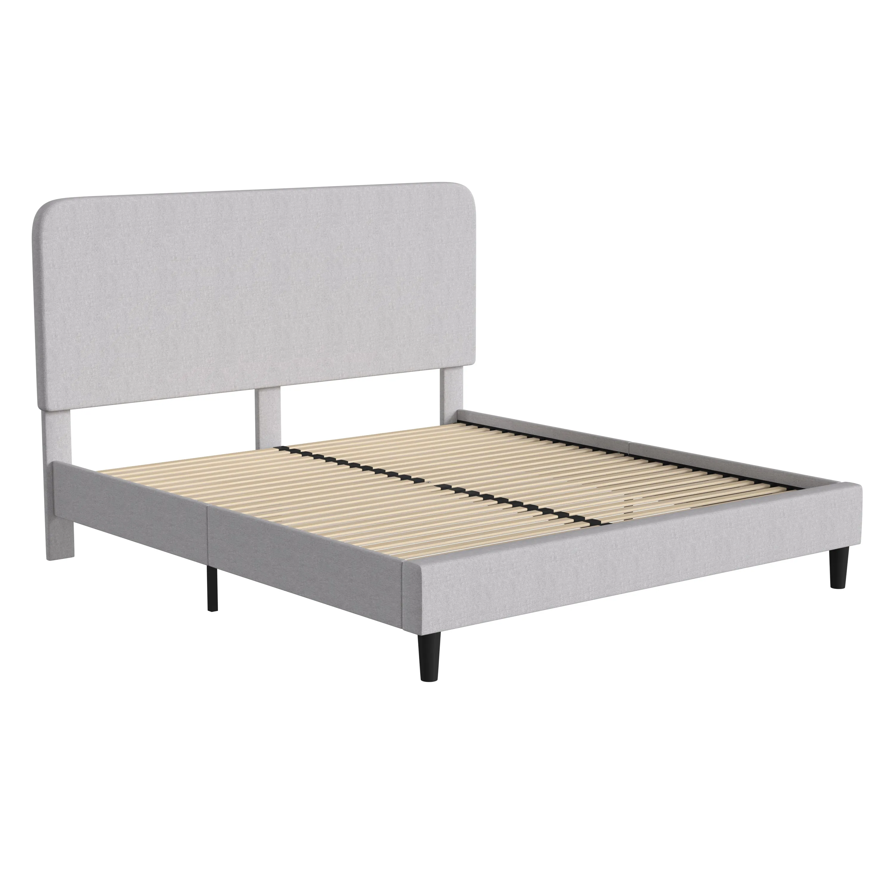 Grey King Size Platform Bed HG-3WPB21-K04-K-GY-GG