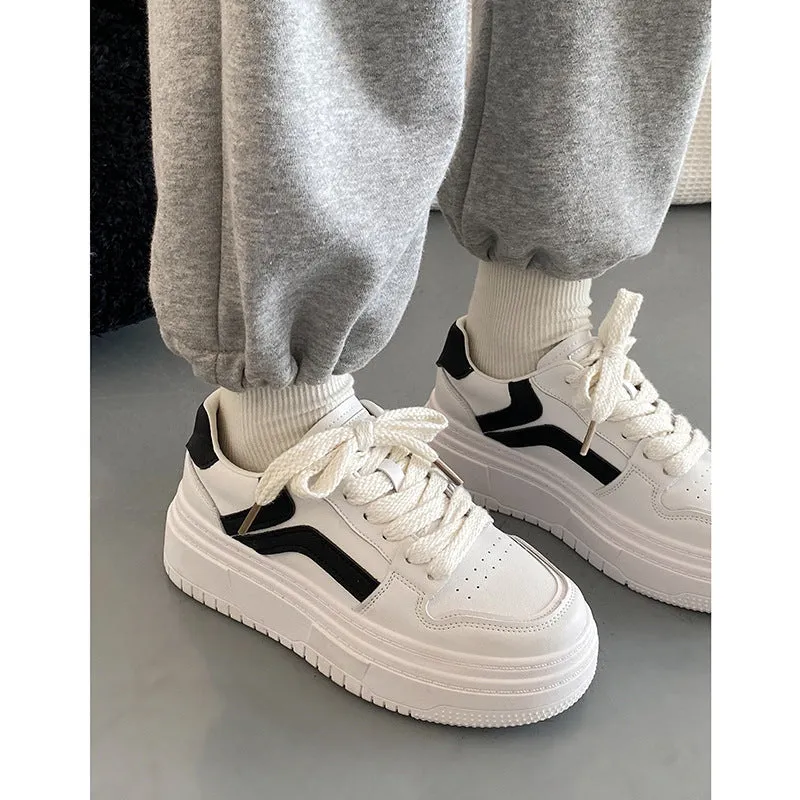 ikearlax Queen Style Platform White Shoes Women's  New Autumn Winter Retro Korean Fashion Cool Sneakers Student Sports Shoes