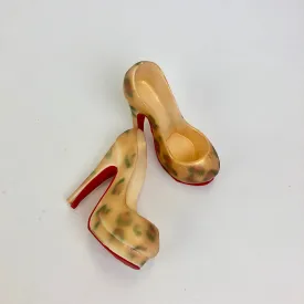 Leopard White Chocolate Platform Shoe with Red Bottom