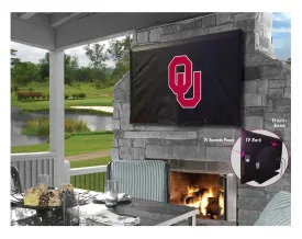 Oklahoma Sooners HBS Black Breathable Water Resistant Vinyl TV Cover