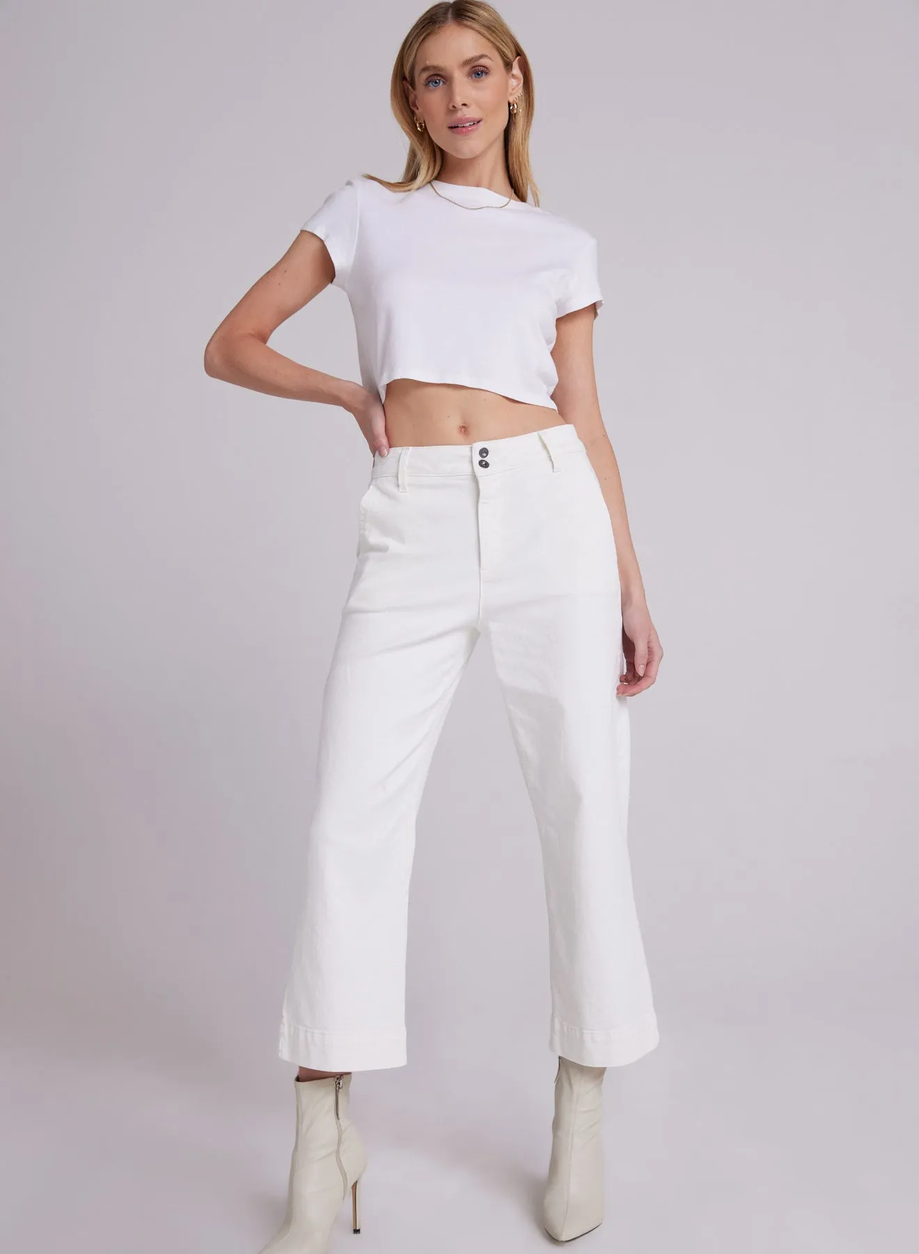 Saige Wide Leg Pant - Winter White